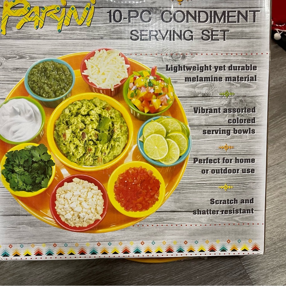 Parini 10 piece condiment set New open box